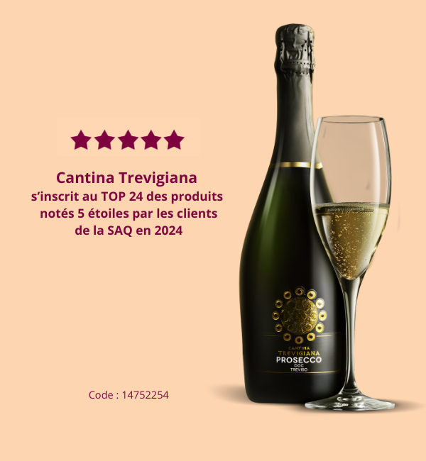 Prosecco DOC Extra Dry de Cantina Trevigiana TOP 24 produits les mieux notés par les consommateurs en 2024 à la SAQ